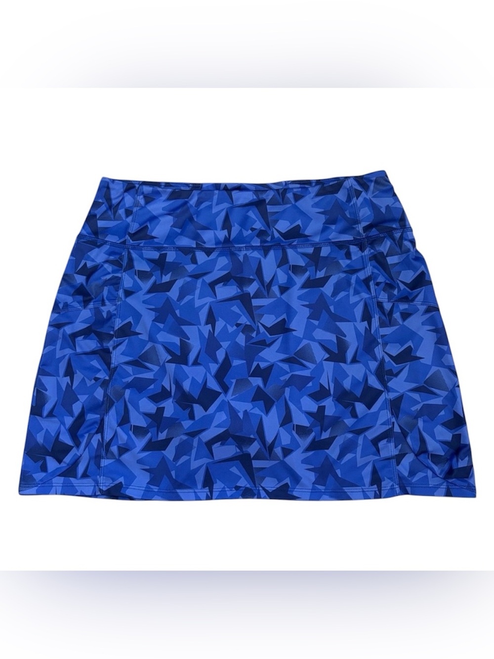 18 Birdies Shades Of Blue Pattern Skirt With Built In Shorts Size Medium